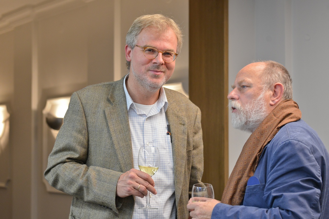 Jahresveranstaltung 2016 Arne Schirrmacher und Dieter Hoffmann (von links) im Gespräch. Foto: Markus Scholz